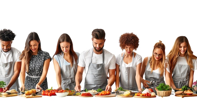 Happy cooks sharing food
